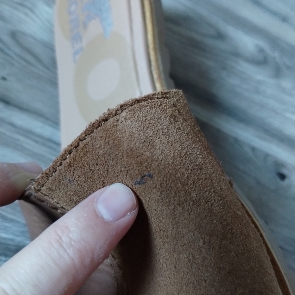 Sorel Ella II Block Slide Tan Suede and Leather Sandals Size 8.5 - Picture 6 of 6
